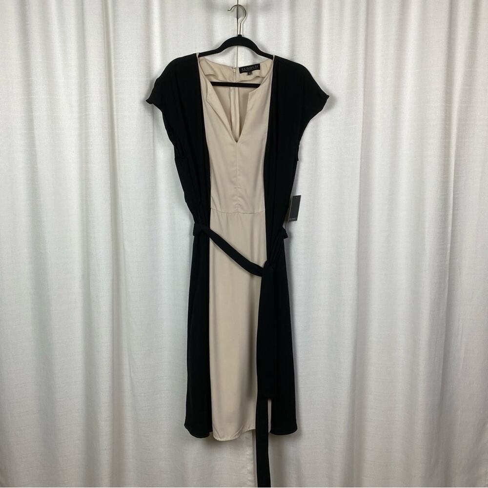 Eloquii Black&White Colorblock Midi Dress Sz.14 NWT